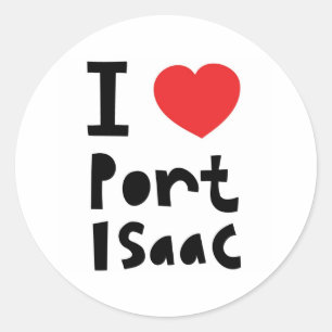 Sticker Rond J'aime le port Isaac