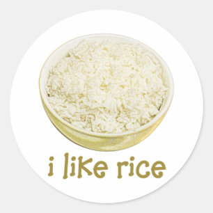 Sticker Rond J'Aime Le Riz