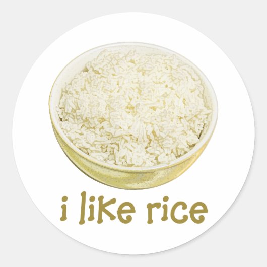 Sticker Rond J'Aime Le Riz (Devant)