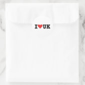 Sticker Rond J'aime le Royaume-Uni (Sac)
