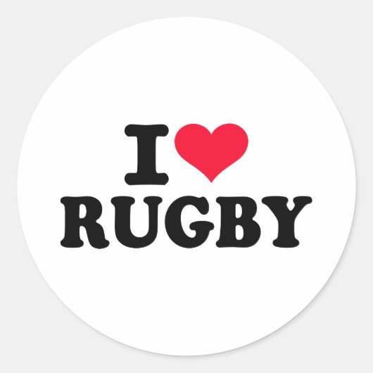 Sticker Rond J'aime le rugby (Devant)