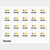 Sticker Rond J'Aime Le Rugby (Feuille)