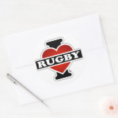 Sticker Rond J'Aime Le Rugby (Enveloppe)