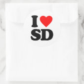 STICKER ROND J'AIME LE SD (Sac)