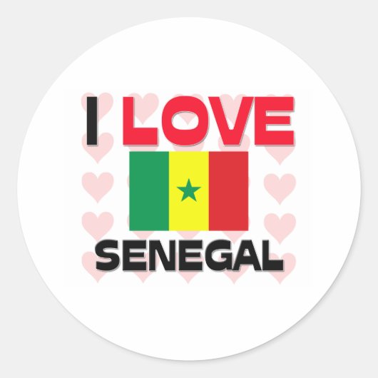Sticker Rond J'aime le Sénégal (Devant)