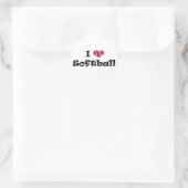 Sticker Rond J'aime le softball (Sac)