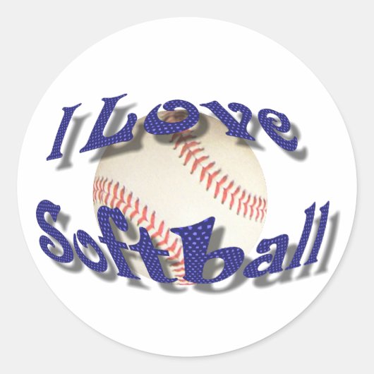 STICKER ROND J'AIME LE SOFTBALL-STICKER (Devant)