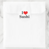 Sticker Rond J'Aime Le Sushi (Sac)