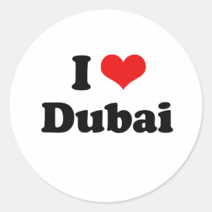 Sticker Rond J'aime le T-shirt de Dubaï