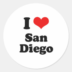 Sticker Rond J'aime le T-shirt de San Diego