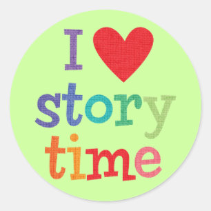 Sticker Rond J'aime le T-shirts et les cadeaux de Storytime