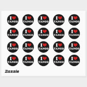 Sticker Rond J'aime le tango (Feuille)
