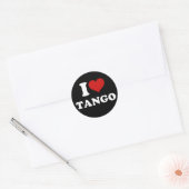 Sticker Rond J'aime le tango (Enveloppe)