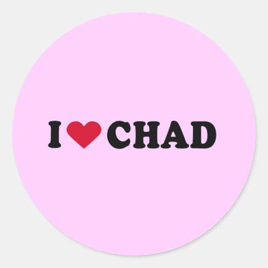 STICKER ROND J'AIME LE TCHAD (Devant)