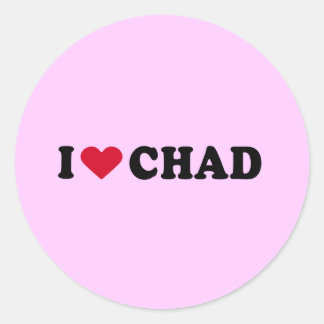 STICKER ROND J'AIME LE TCHAD