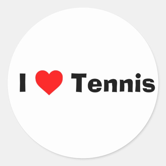 Sticker Rond J'aime le tennis (Devant)