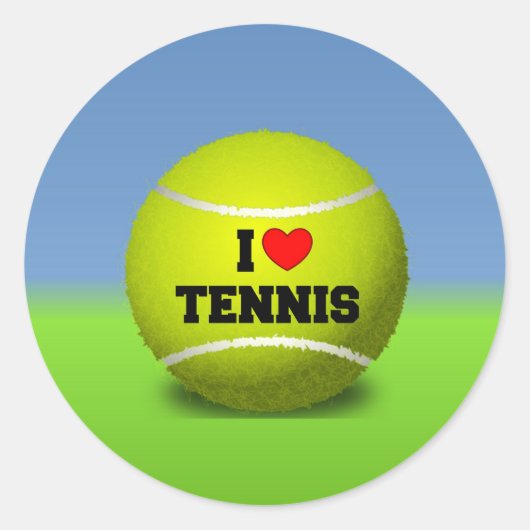 Sticker Rond J'aime le tennis (Devant)