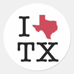 Sticker Rond J'aime le Texas