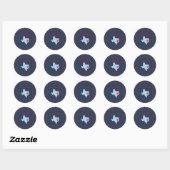 Sticker Rond J'aime le Texas (Feuille)