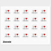 Sticker Rond J'aime le théâtre (Feuille)