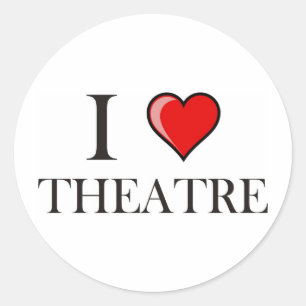 Sticker Rond J'aime le théâtre