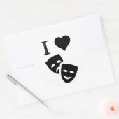 Sticker Rond J'aime le théâtre (Enveloppe)