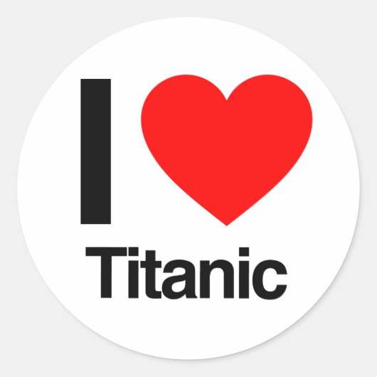 Sticker Rond j'aime le titanic (Devant)