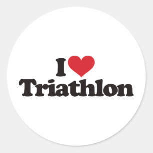 Sticker Rond J'aime le triathlon