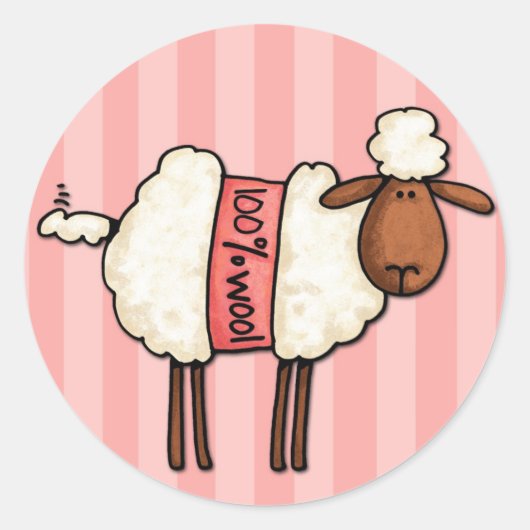 Sticker Rond j'aime le tricot (Devant)