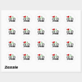 Sticker Rond J'Aime Le Vélo (Feuille)