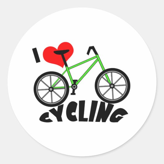 Sticker Rond J'Aime Le Vélo (Devant)