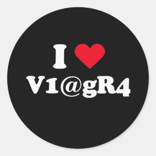 Sticker Rond J'aime le viagra