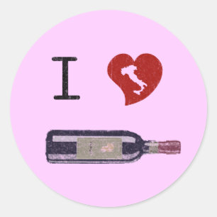 Sticker Rond J'aime le vin