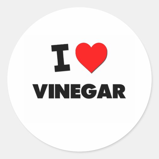 Sticker Rond J'aime le Vinegar (Devant)