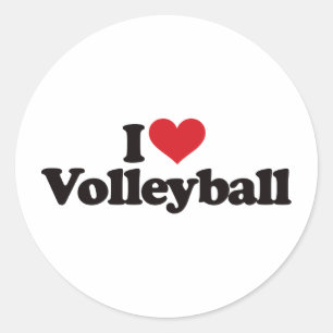 Sticker Rond J'aime le volleyball