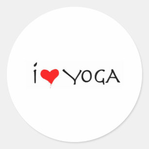 Sticker Rond j'aime le yoga