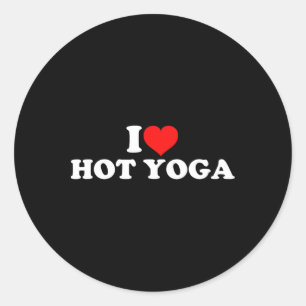 Sticker Rond J'aime le yoga chaud