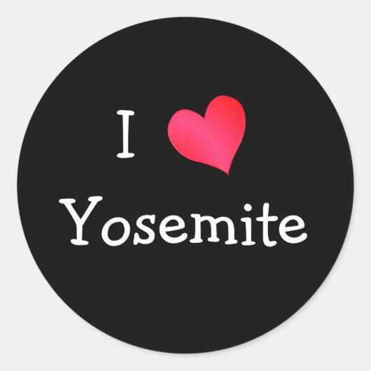 Sticker Rond J'Aime Le Yosemite (Devant)