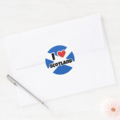 Sticker Rond J'aime l'Écosse (Enveloppe)