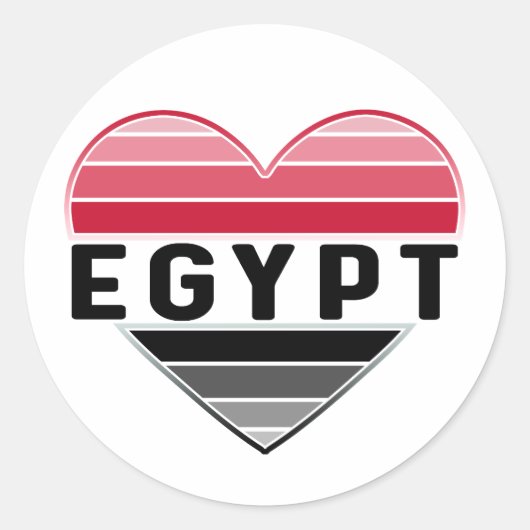 Sticker Rond J'aime l'Egypte, le coeur égyptien (Devant)