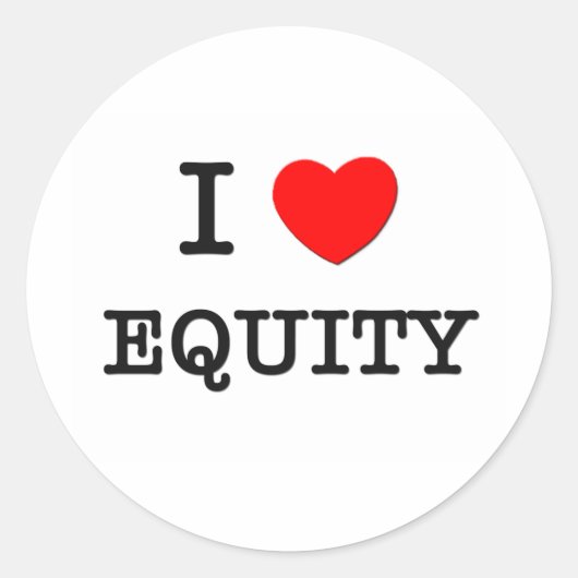 Sticker Rond J'aime l'équité (Devant)