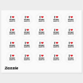 Sticker Rond J'aime les agents secrets (Feuille)