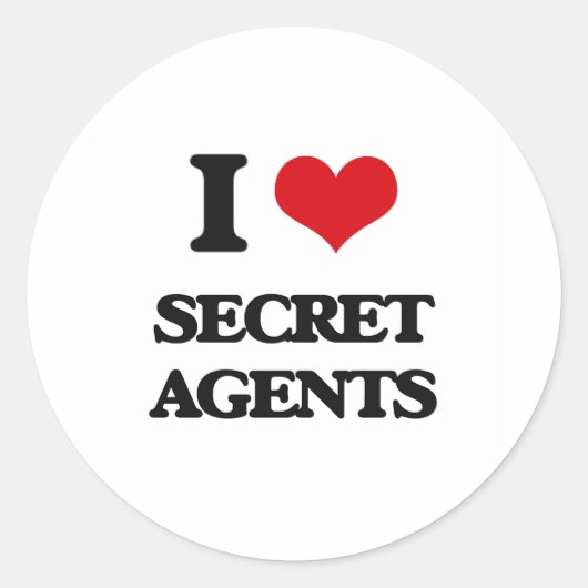 Sticker Rond J'aime les agents secrets (Devant)