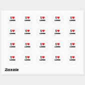 Sticker Rond J'aime les agneaux (Feuille)