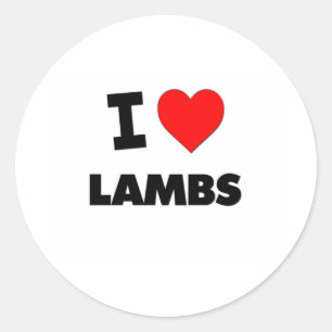 Sticker Rond J'aime les agneaux