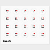 Sticker Rond J'aime les algues (Feuille)