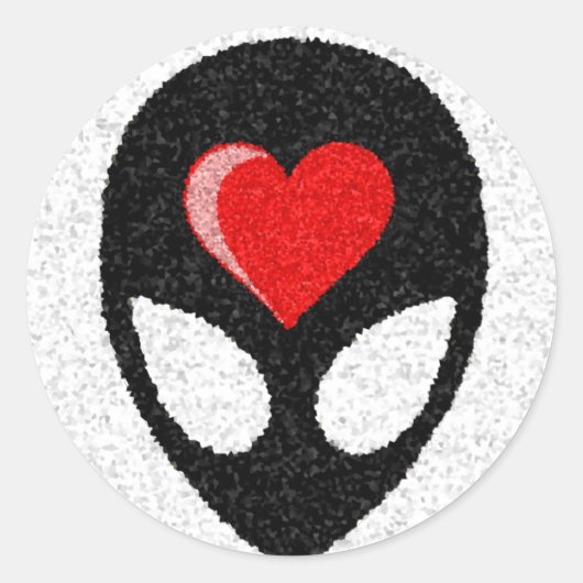 Sticker Rond J'AIME LES aliens ! (Devant)