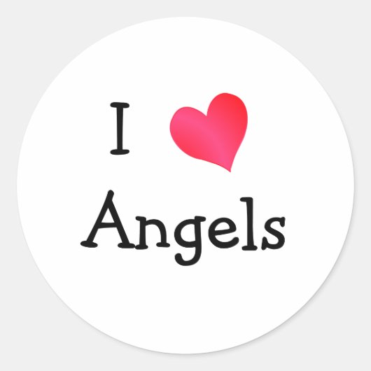 Sticker Rond J'aime les anges (Devant)