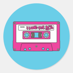 Sticker Rond J'aime les années 80