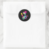 Sticker Rond J'Aime Les Années 80 (Sac)